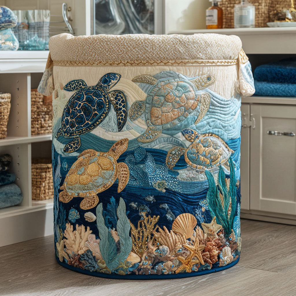 Pearl | Shell Shine Quilted Laundry Basket