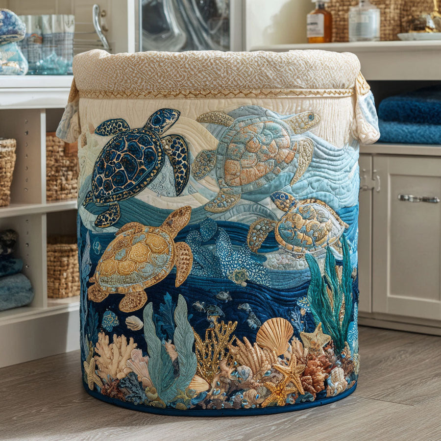 Pearl | Shell Shine Quilted Laundry Basket