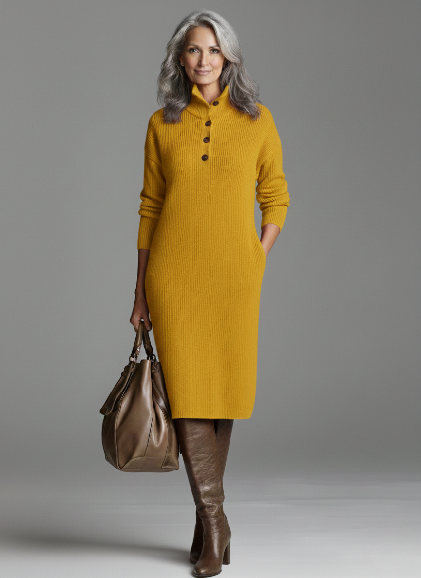 ELODIE | RIBBED MIDI DRESS