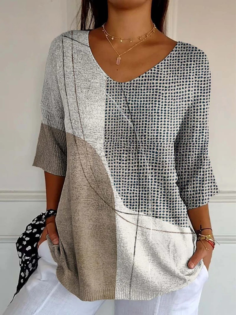Diane | Colour-Block Print Pullover