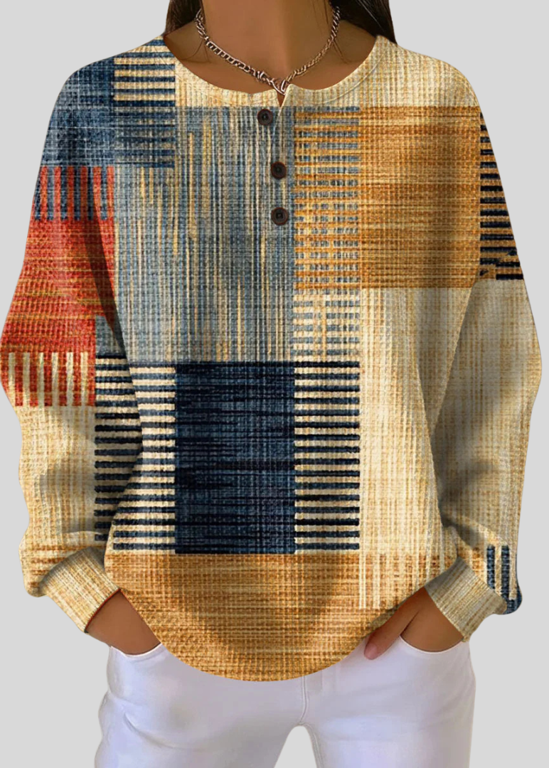 Victoria | Patchwork Print Sweatshirt