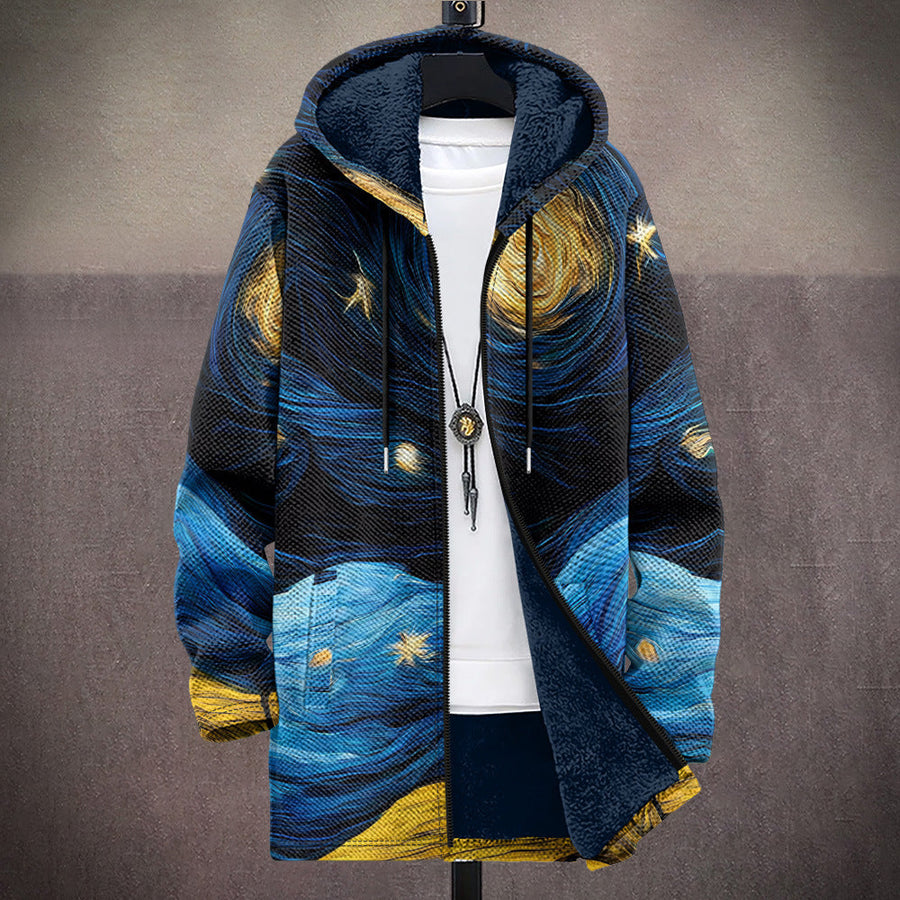 Coralie | Artful Hooded Zip Cardigan