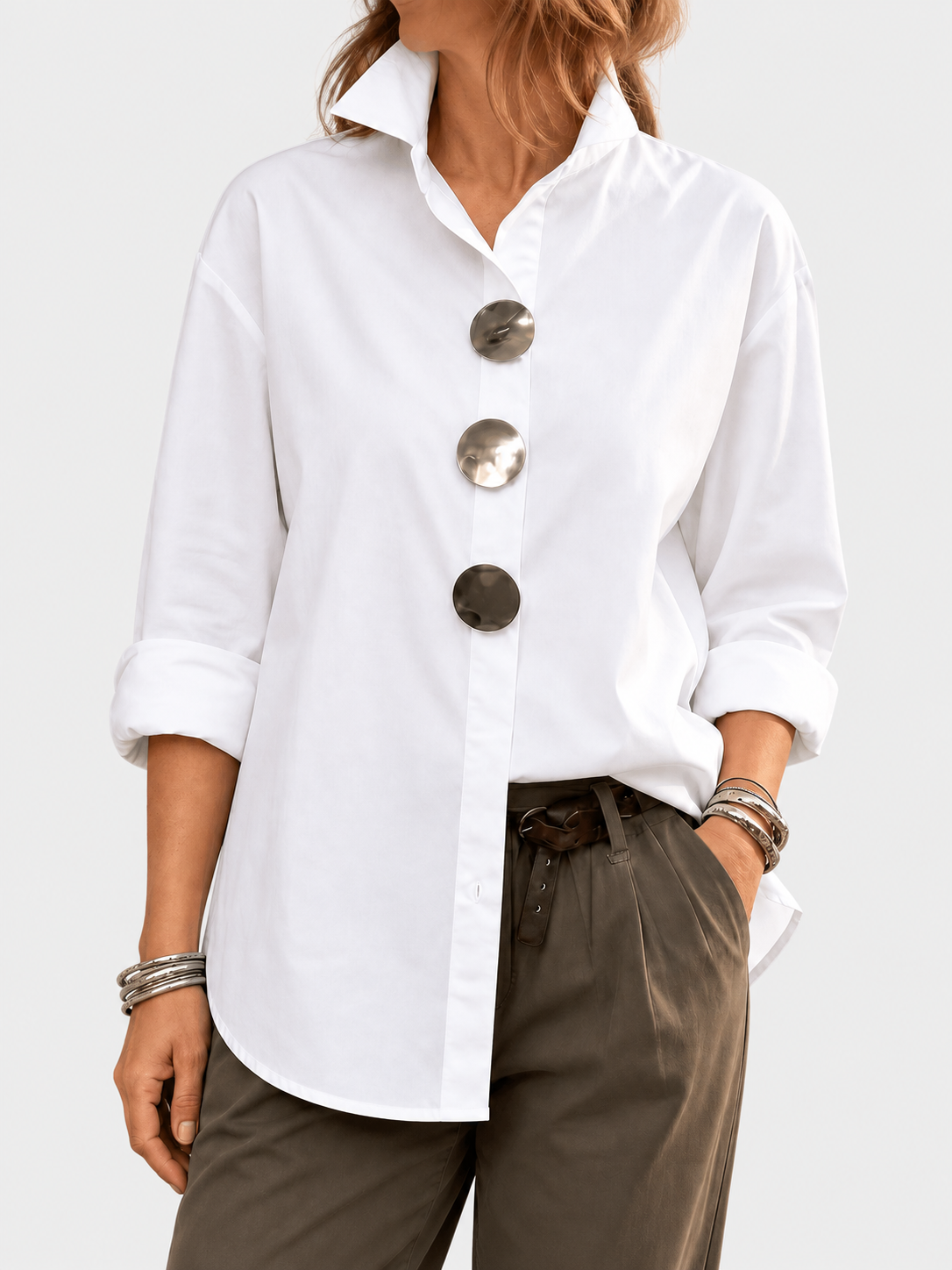 Peggy | Statement Button Blouse