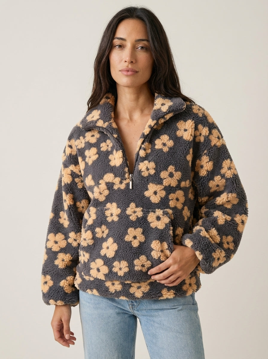 Daisy | Floral Sherpa Sweatshirt