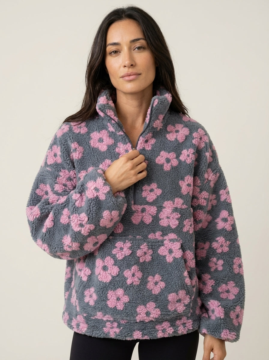 Daisy | Floral Sherpa Sweatshirt