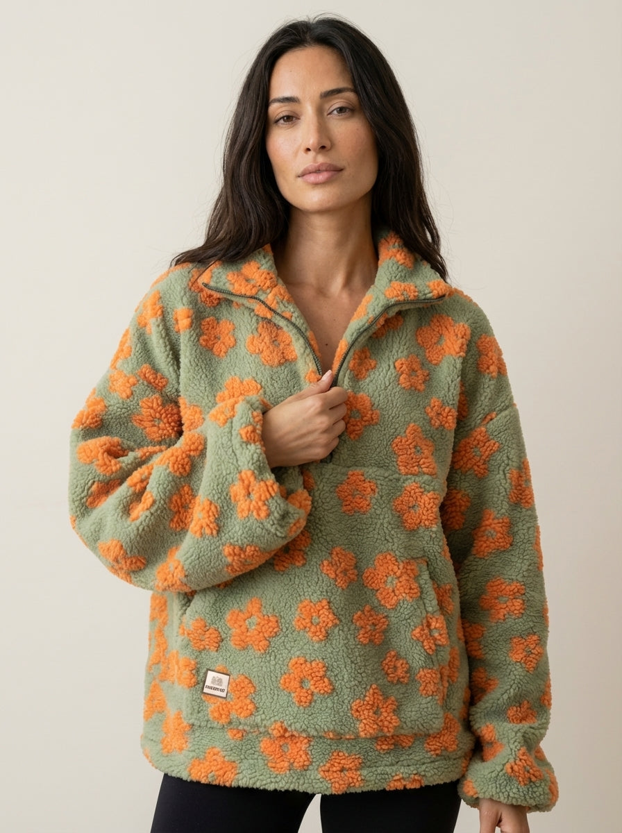 Daisy | Floral Sherpa Sweatshirt
