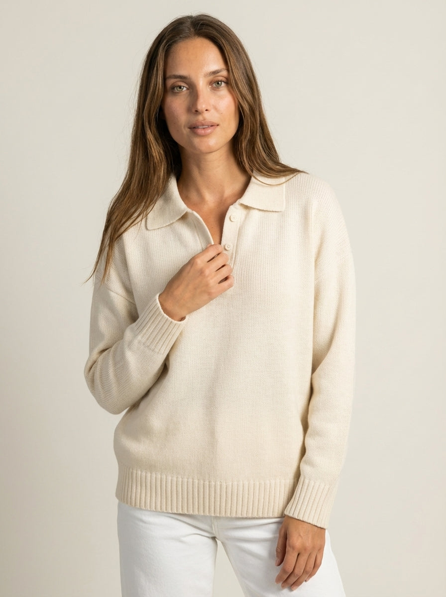 Laura | Collared Jumper with Button Details