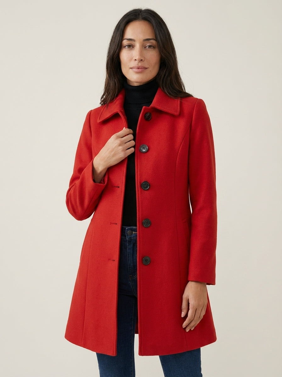 Helena | A-Line Winter Coat with Buttons