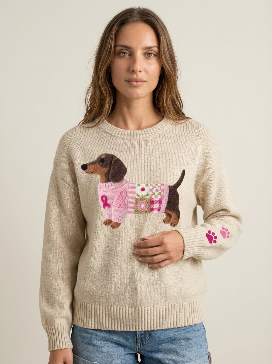Olivia | Dachshund Patchwork Jumper