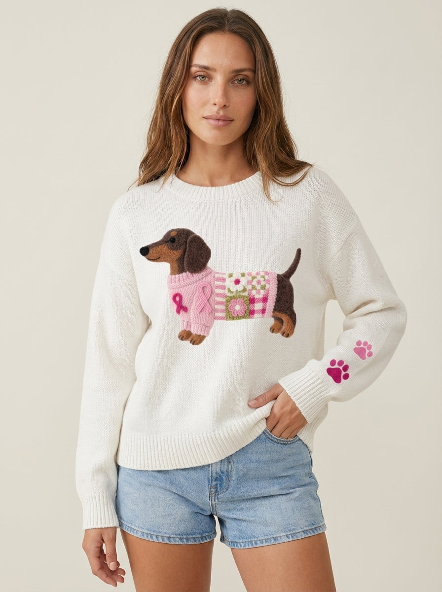 Olivia | Dachshund Patchwork Jumper