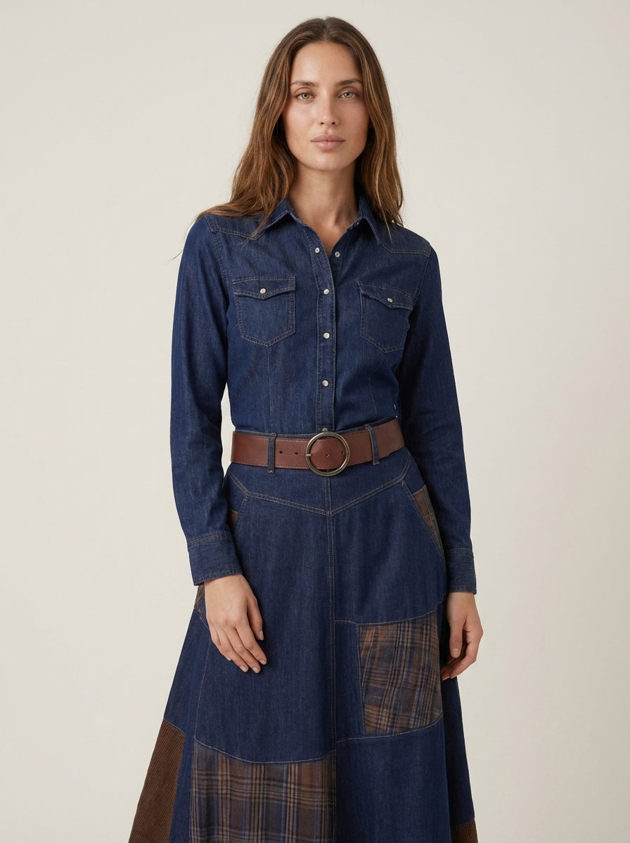 Azucena | Faux Suede Maxi Dress with Belt
