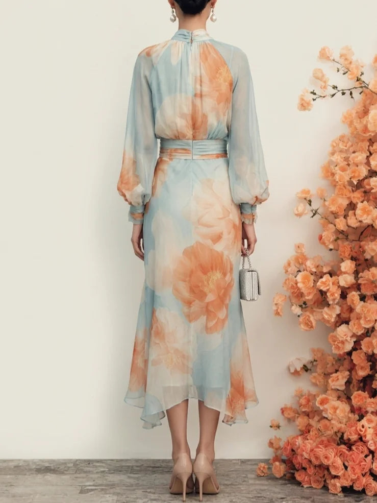 Ottavia | Roll-Neck Top and Floral Skirt Set