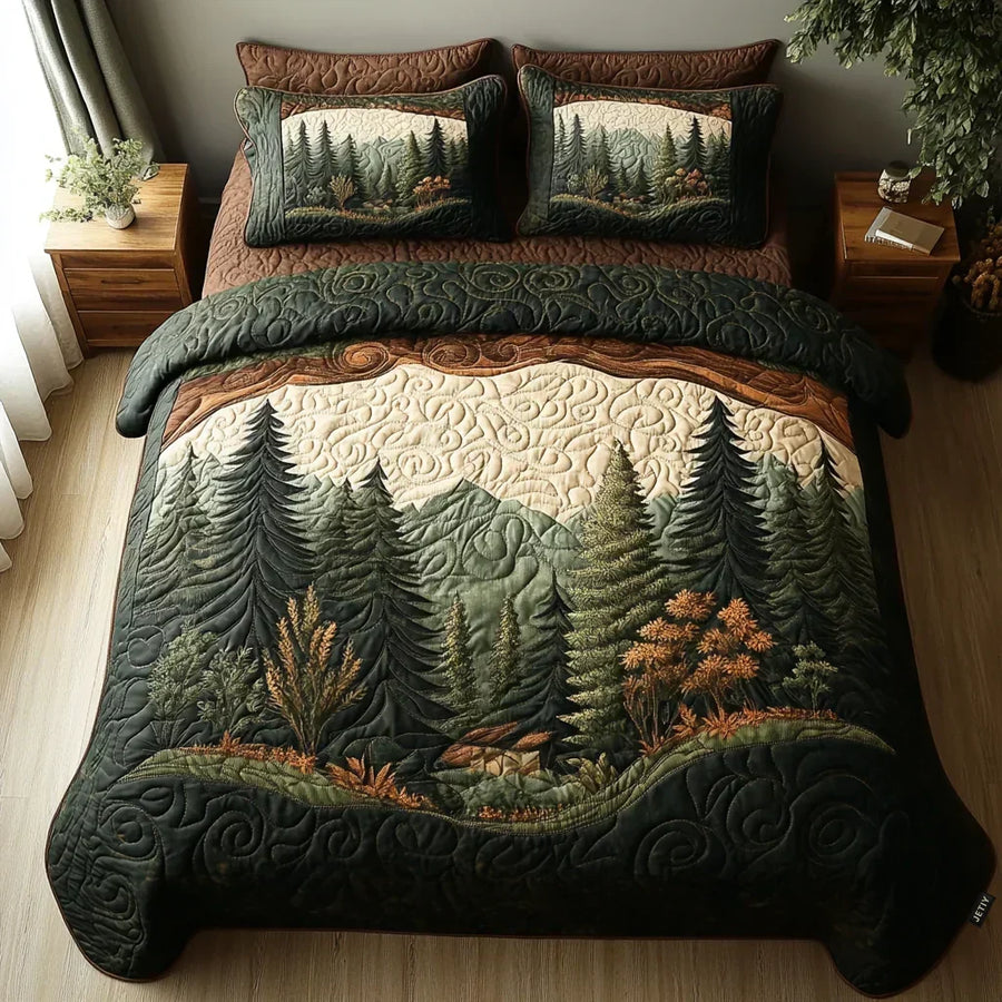 Forest Walk | 3-Piece Quilted Bedding Set