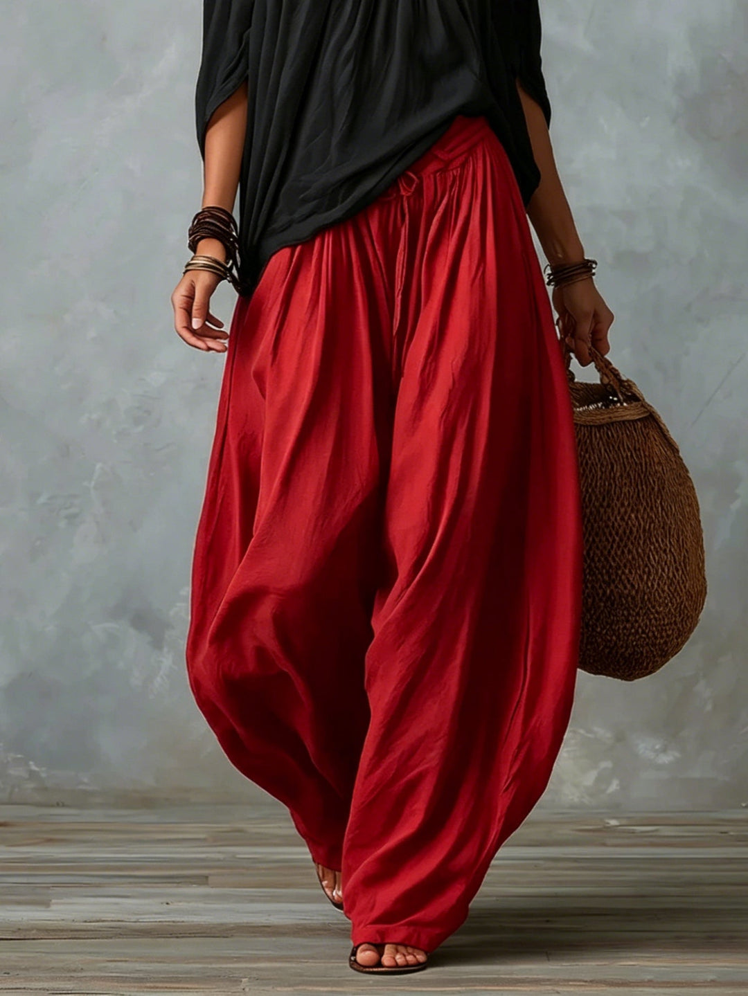 Off-Shoulder Top & Lantern Trousers Set
