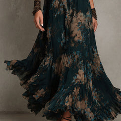 Giorgia | Vintage Floral Chiffon Maxi Dress