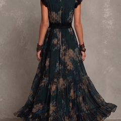 Giorgia | Vintage Floral Chiffon Maxi Dress