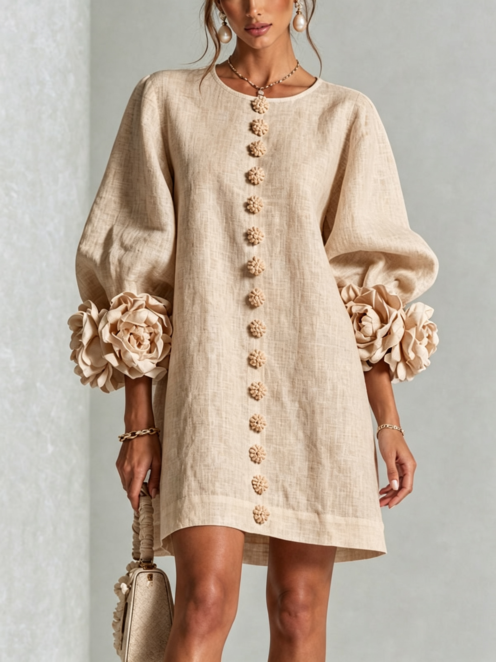 Zoe | Floral Button Mini Dress
