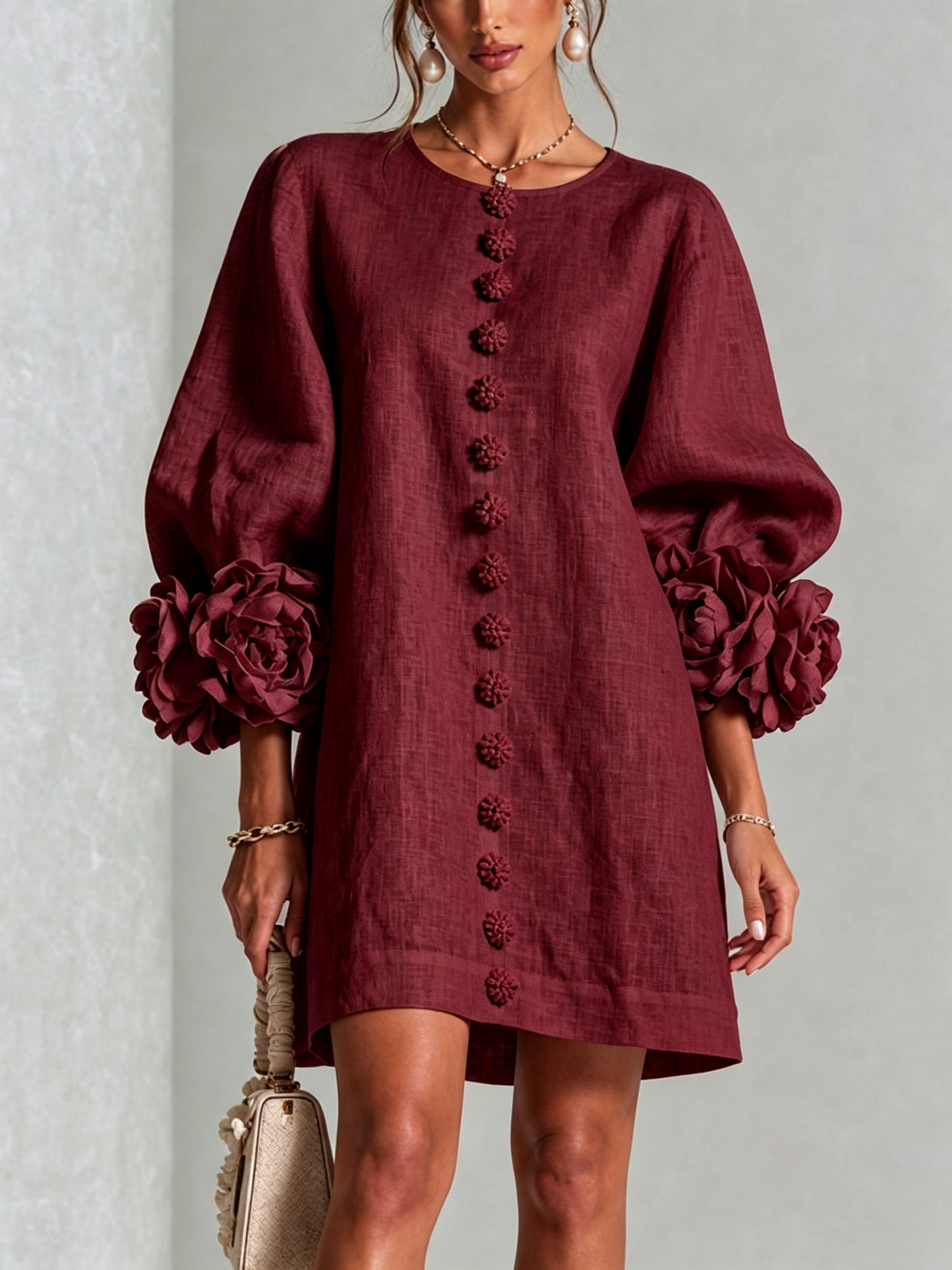 Zoe | Floral Button Mini Dress