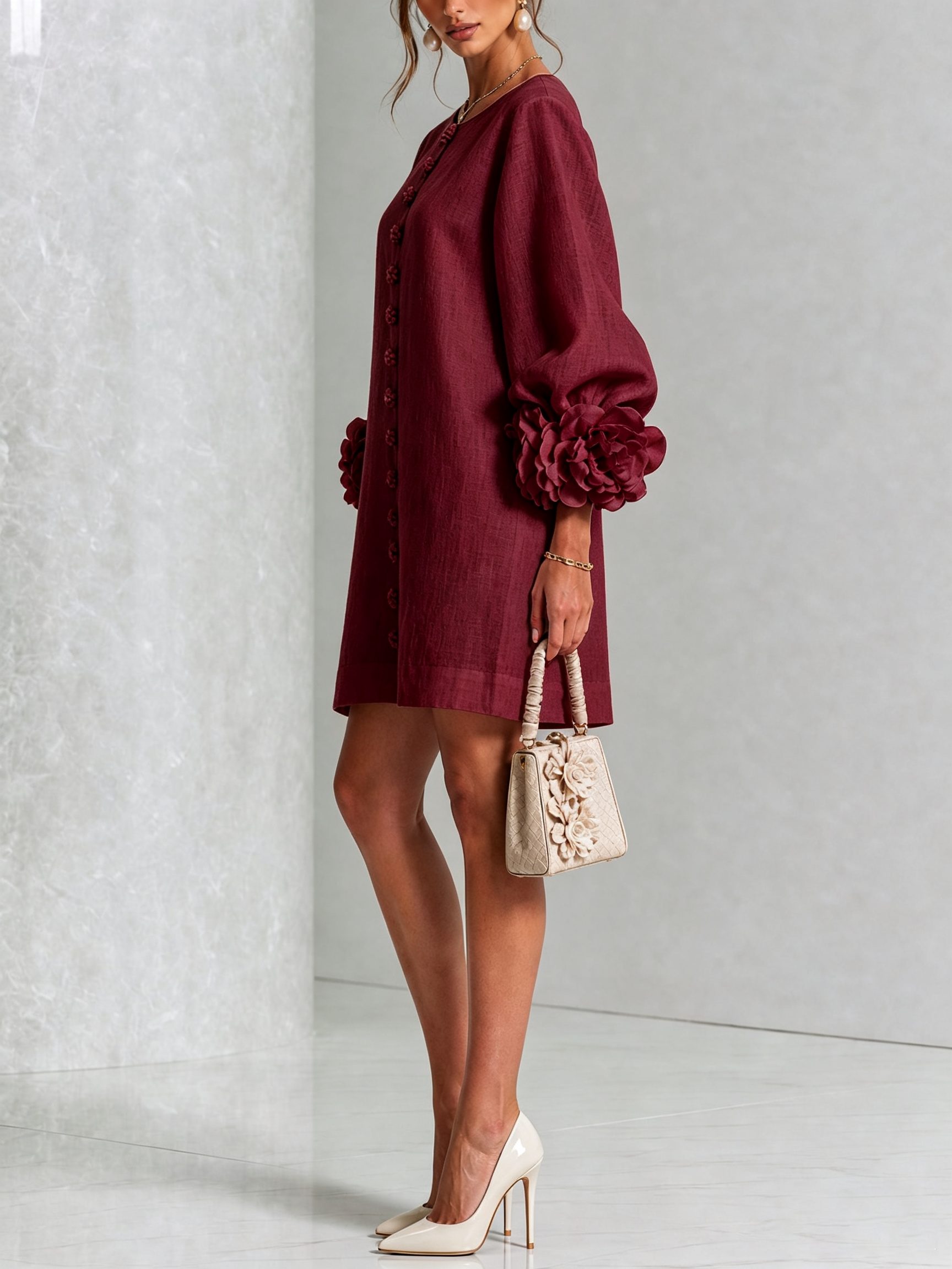 Zoe | Floral Button Mini Dress