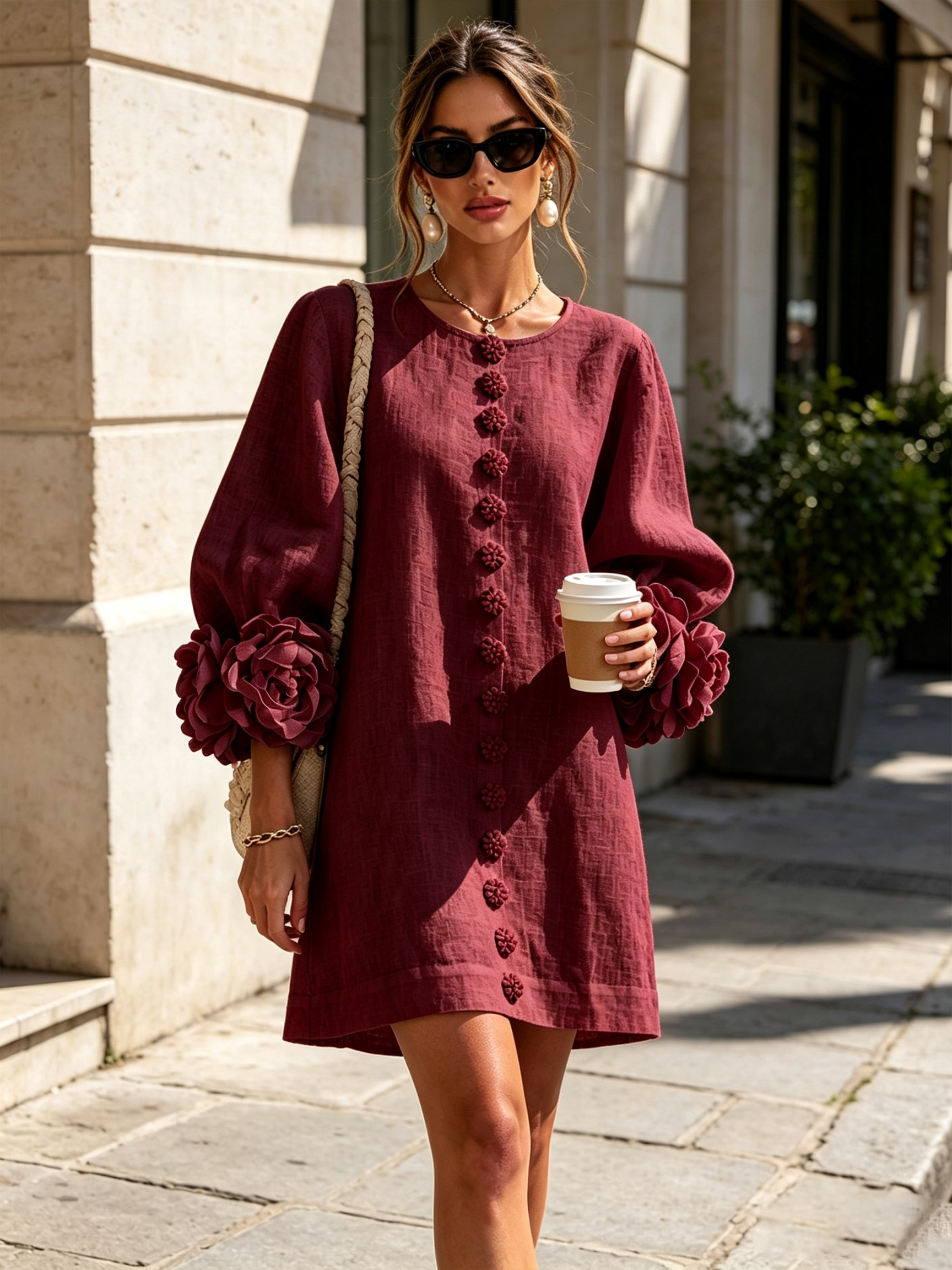 Zoe | Floral Button Mini Dress