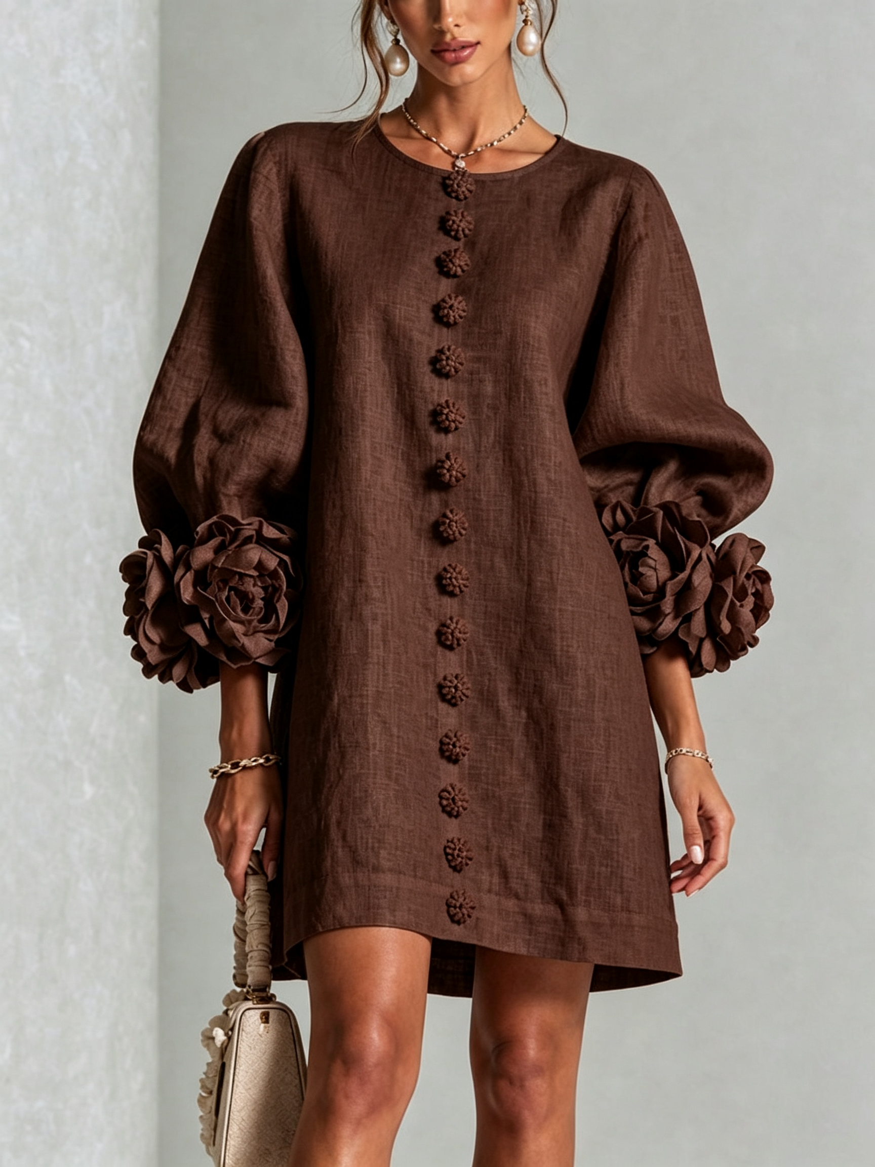 Zoe | Floral Button Mini Dress
