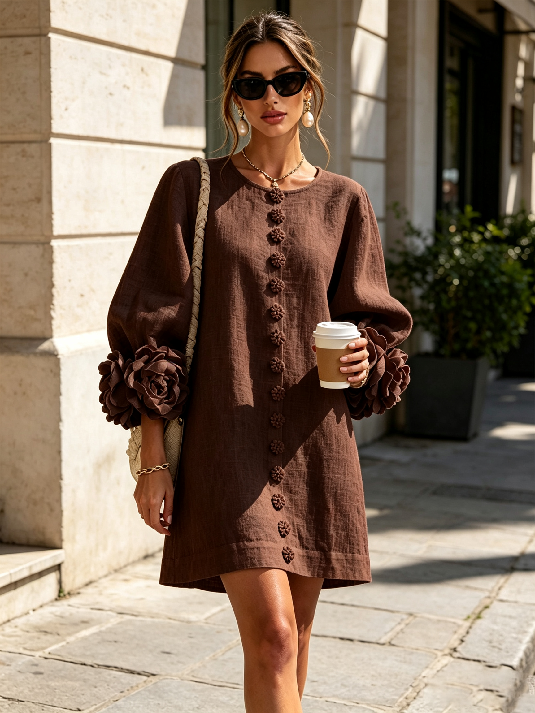 Zoe | Floral Button Mini Dress