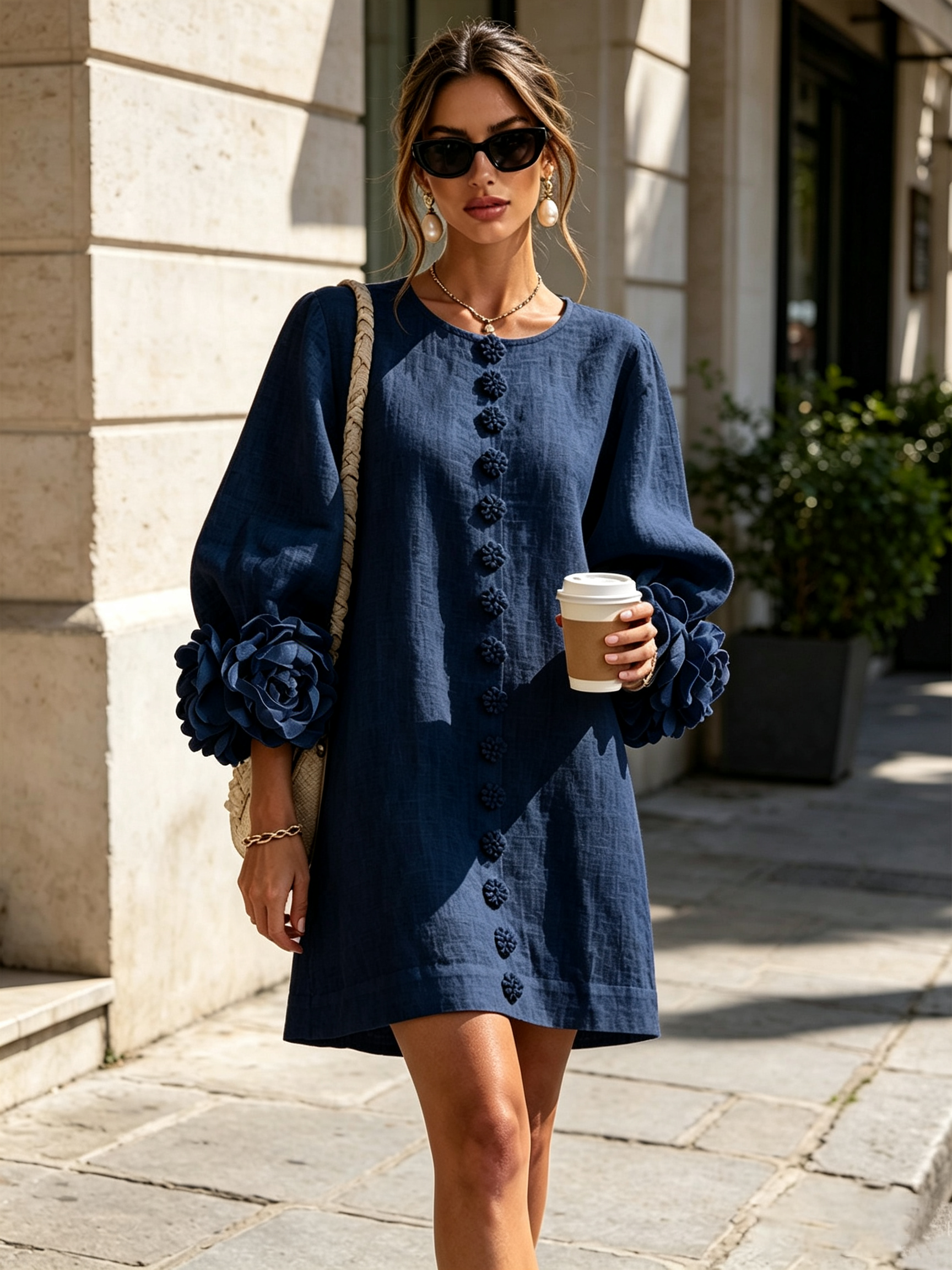 Zoe | Floral Button Mini Dress