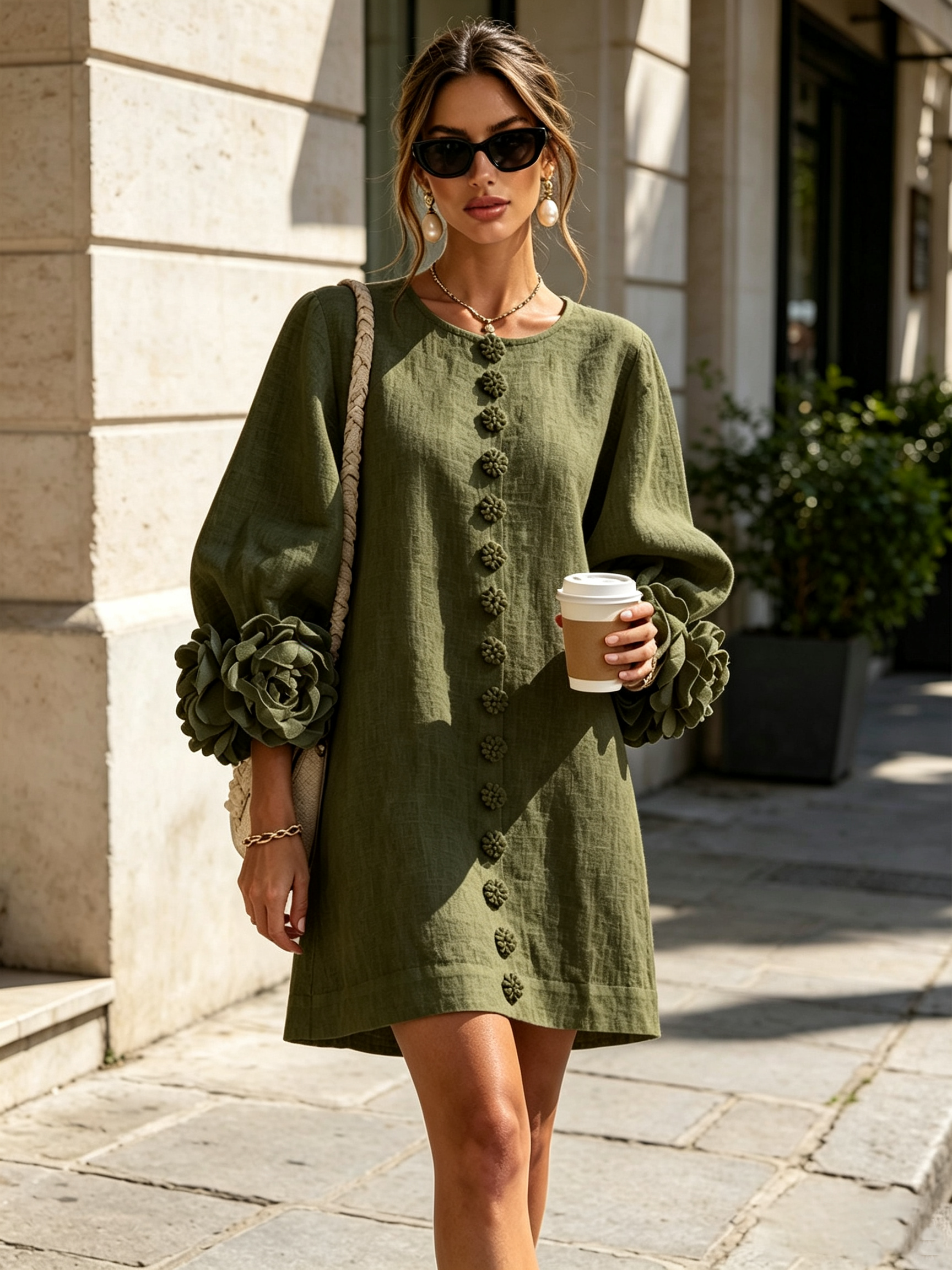 Zoe | Floral Button Mini Dress