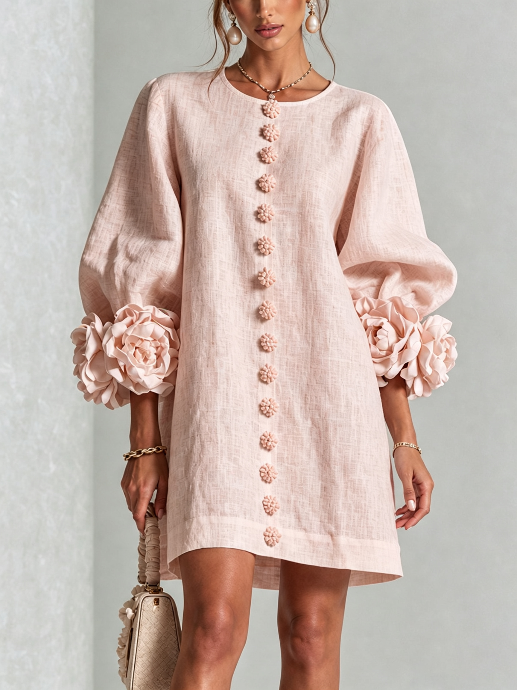 Zoe | Floral Button Mini Dress