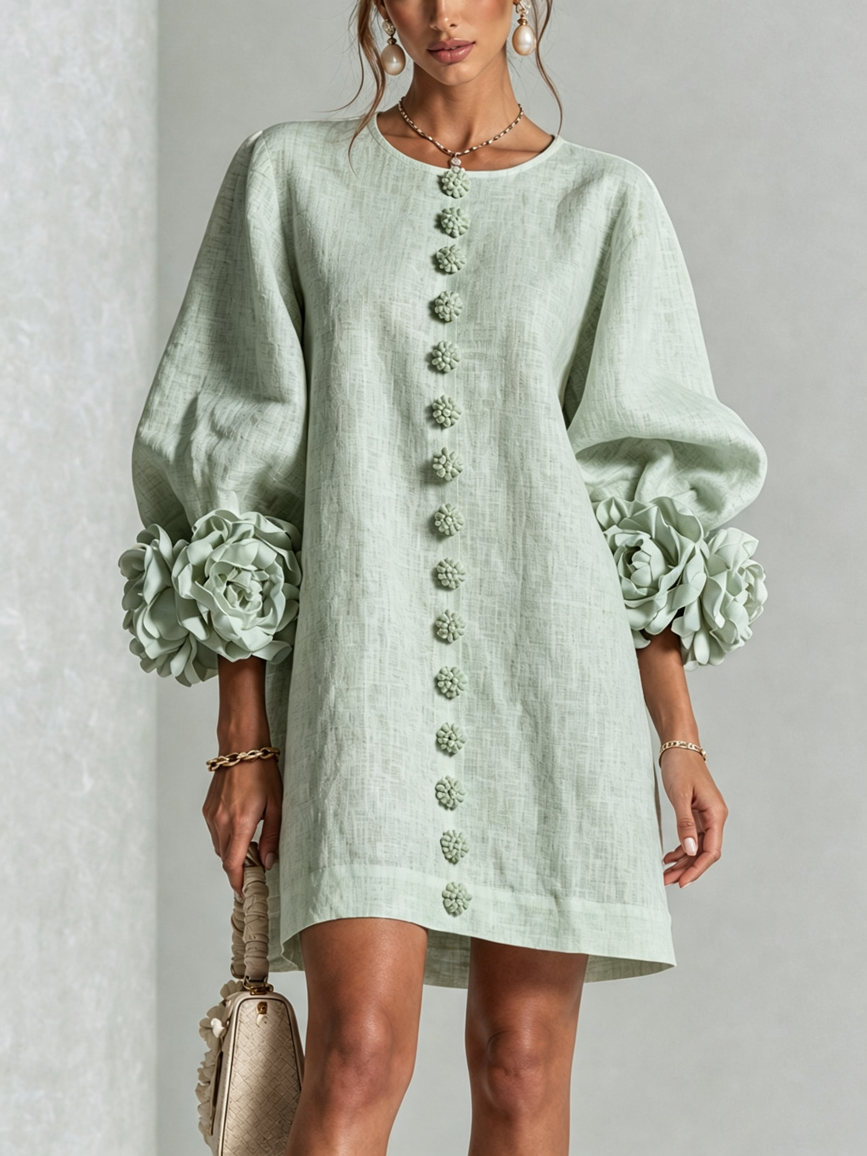 Zoe | Floral Button Mini Dress