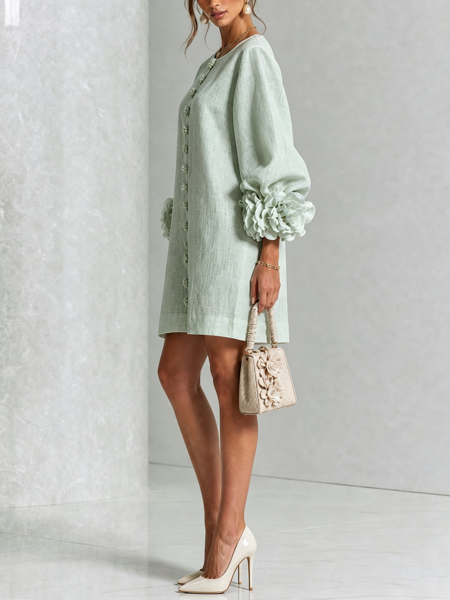 Zoe | Floral Button Mini Dress