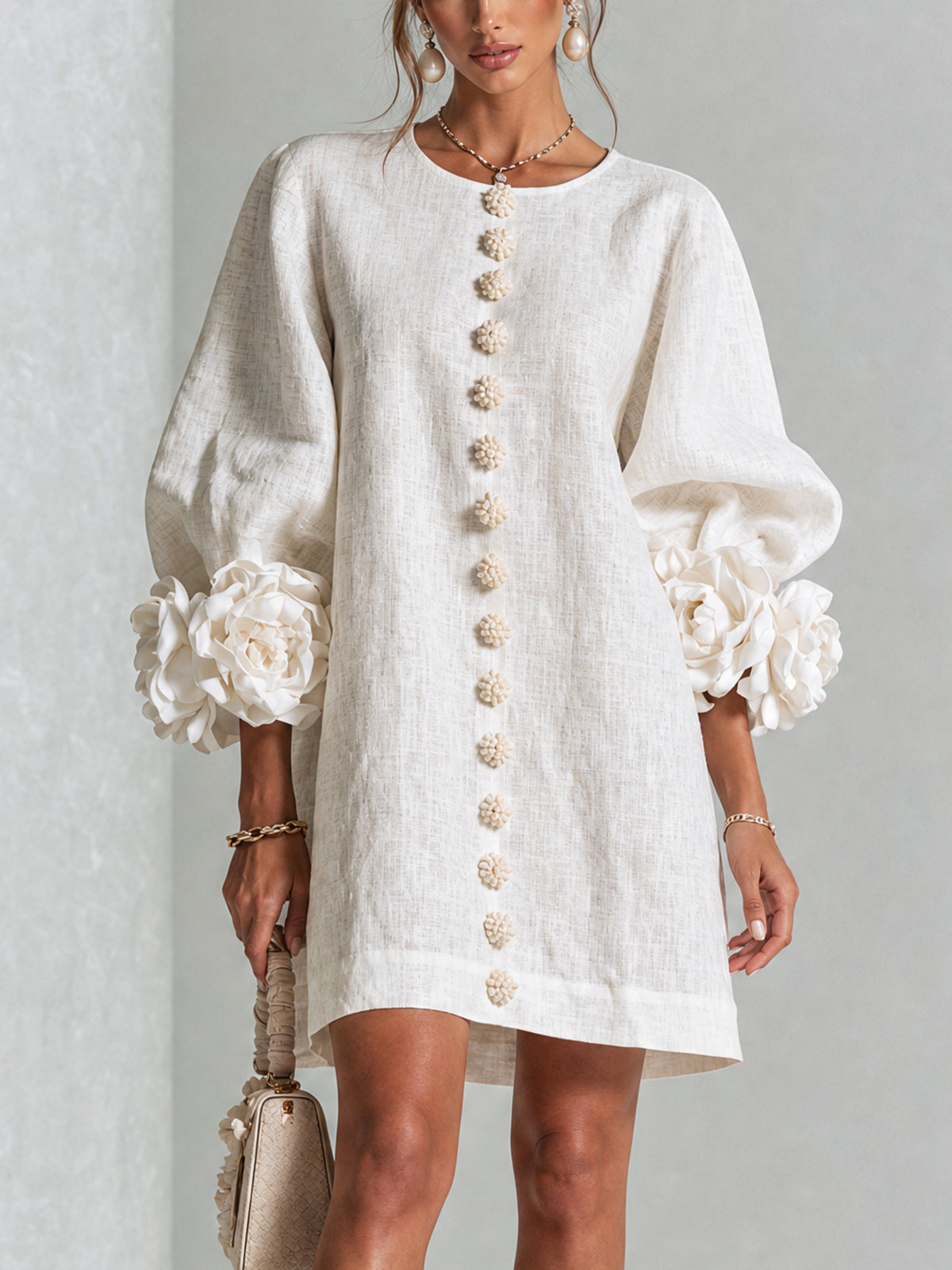 Zoe | Floral Button Mini Dress