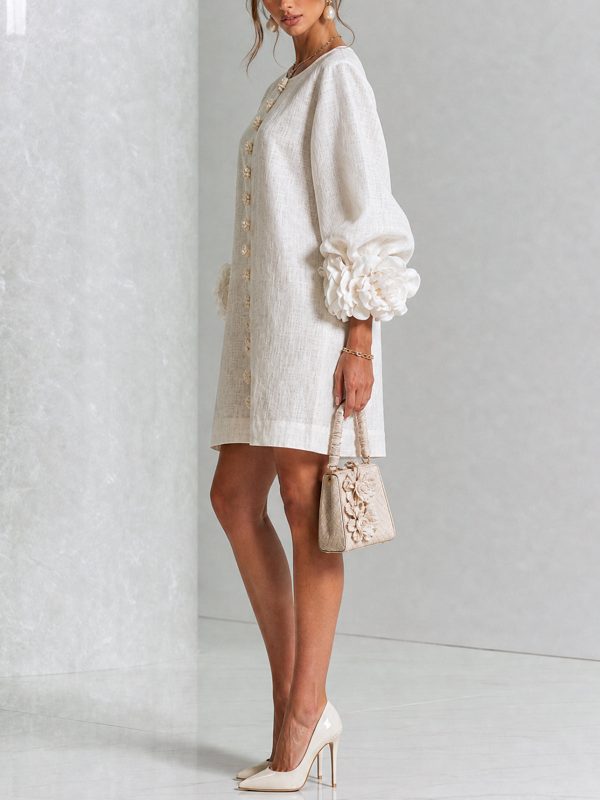 Zoe | Floral Button Mini Dress