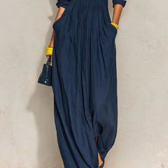 Paloma | Pleated V-Neck Maxi Dress