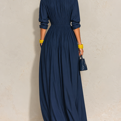 Paloma | Pleated V-Neck Maxi Dress
