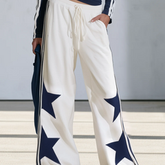 Carlotta | Star Print Top and Wide-Leg Trousers Set