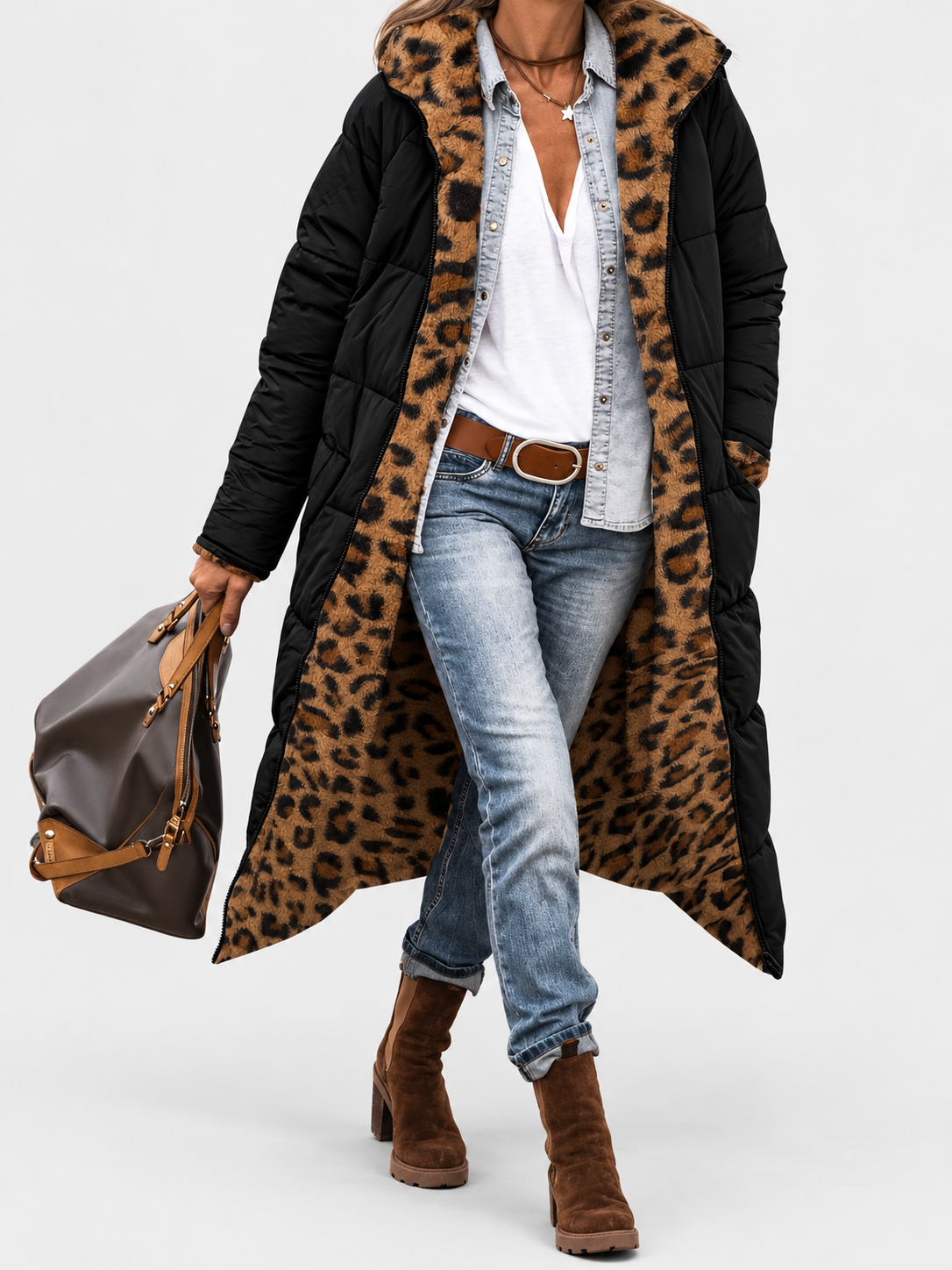 Isabeau | Reversible Leopard-Print Coat