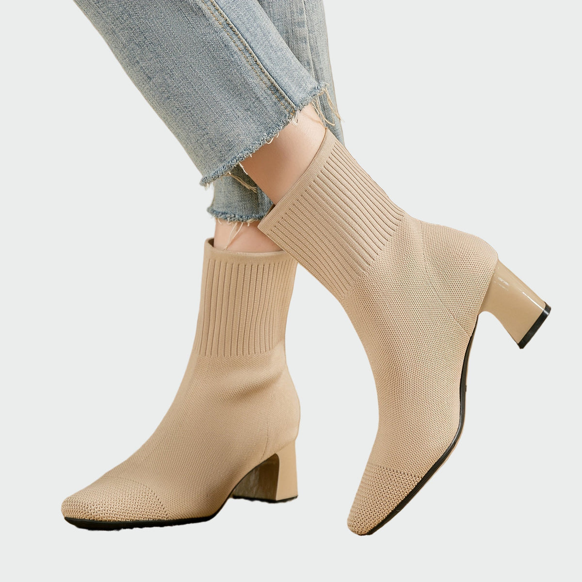 Doriana | Ribbed Sock Ankle Boots