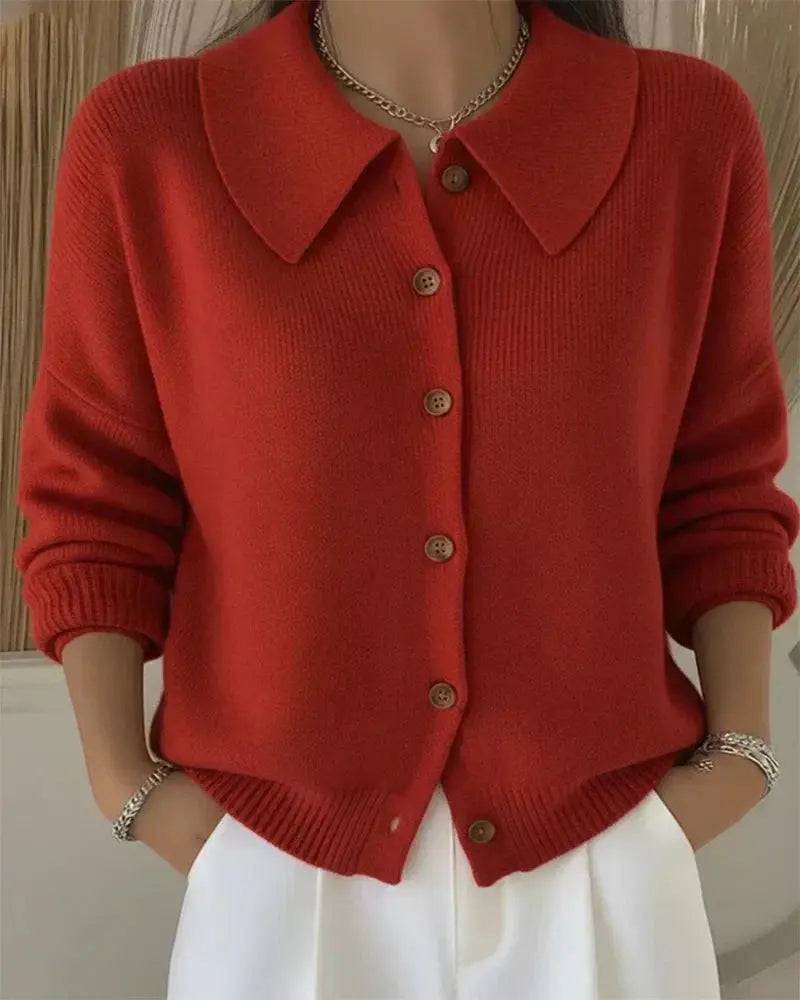 Orlaith | Cosy Shirt Collar Cardigan