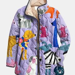 Rhea | Dog Print Quilted Jacket