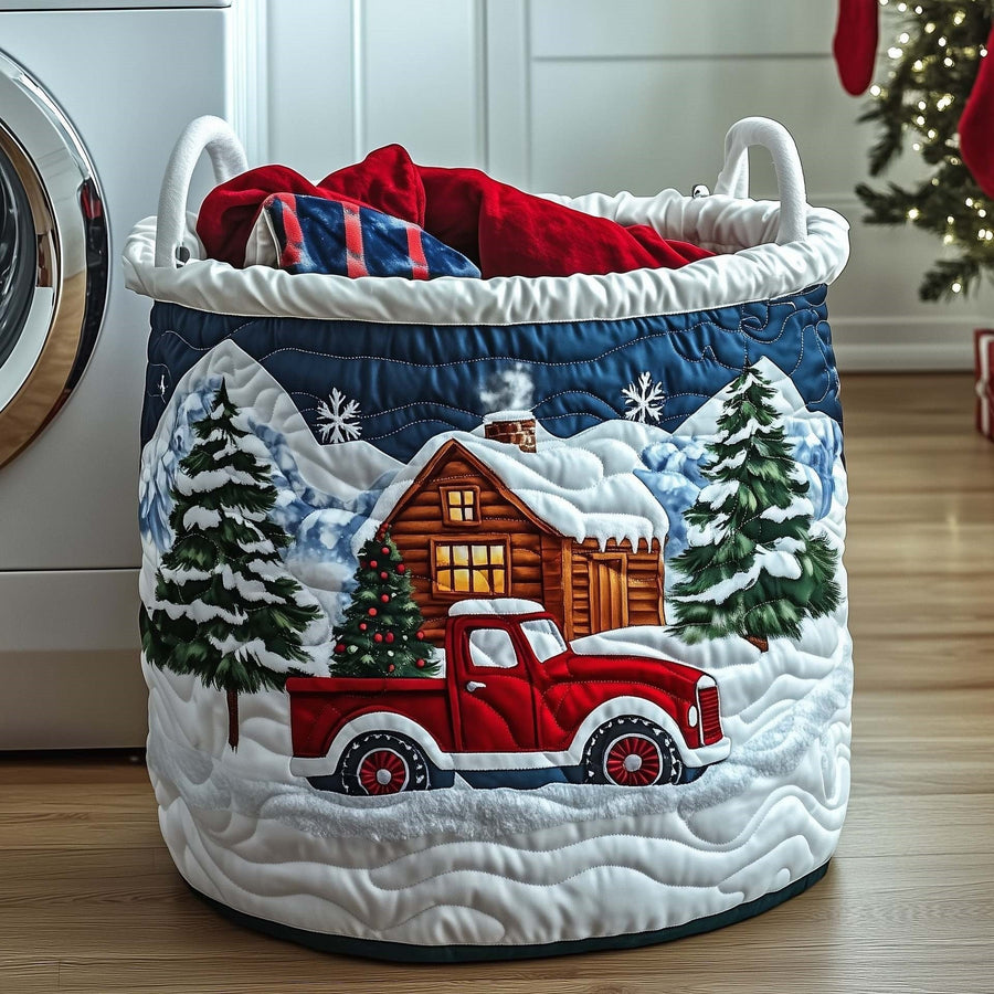 Heidi | Alpine Christmas Truck Quilted Laundry Basket