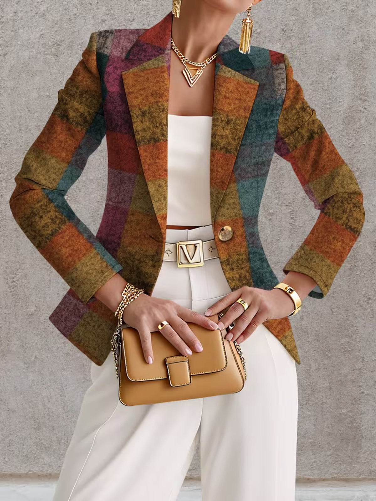 Amandine | Autumn Checked Blazer