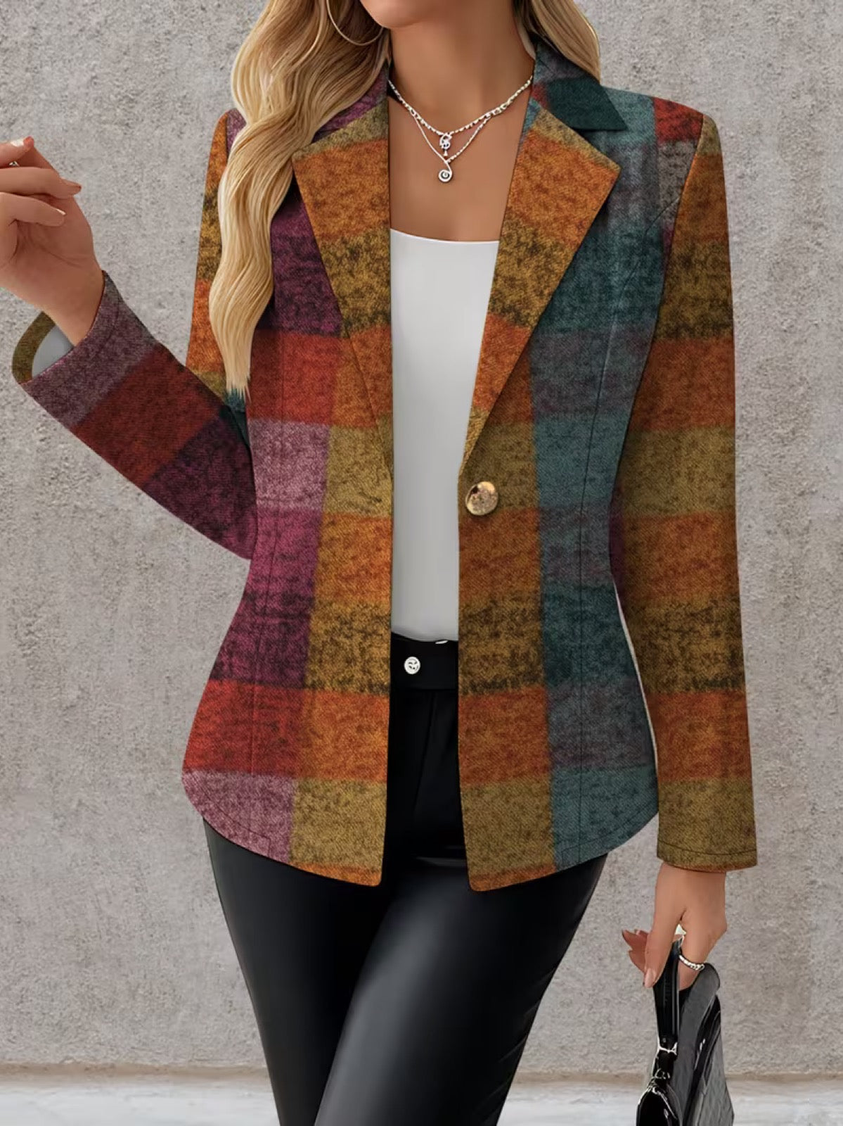 Amandine | Autumn Checked Blazer
