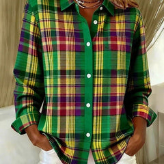 Dulcie | Vintage Checked Button Front Blouse