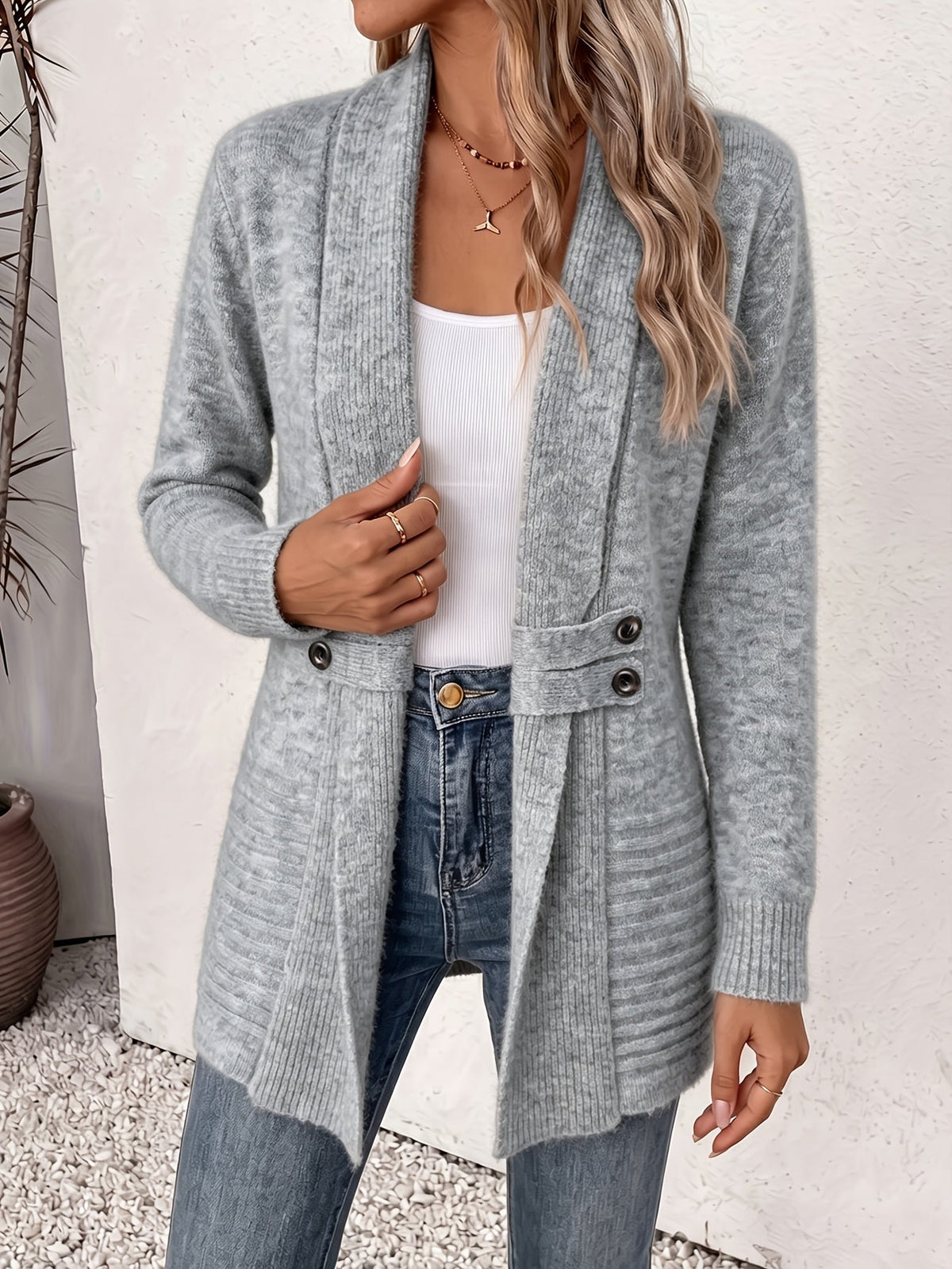 Aubrey | Open-Front Cardigan with Shaped Waist