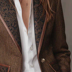 Gisella | Blazer with Printed Zigzag Inserts