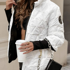 Eline | Glossy Quilted Hooded Jacket