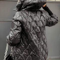 Eline | Glossy Quilted Hooded Jacket
