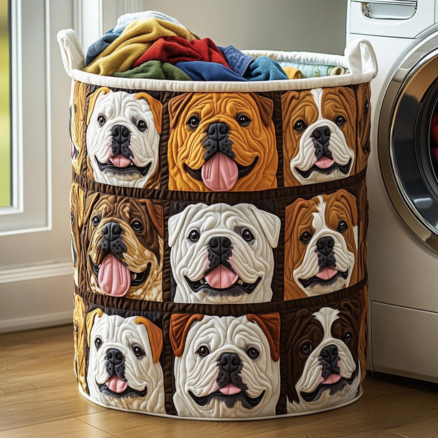 Bruno | Bulldog Buddy Quilted Laundry Basket