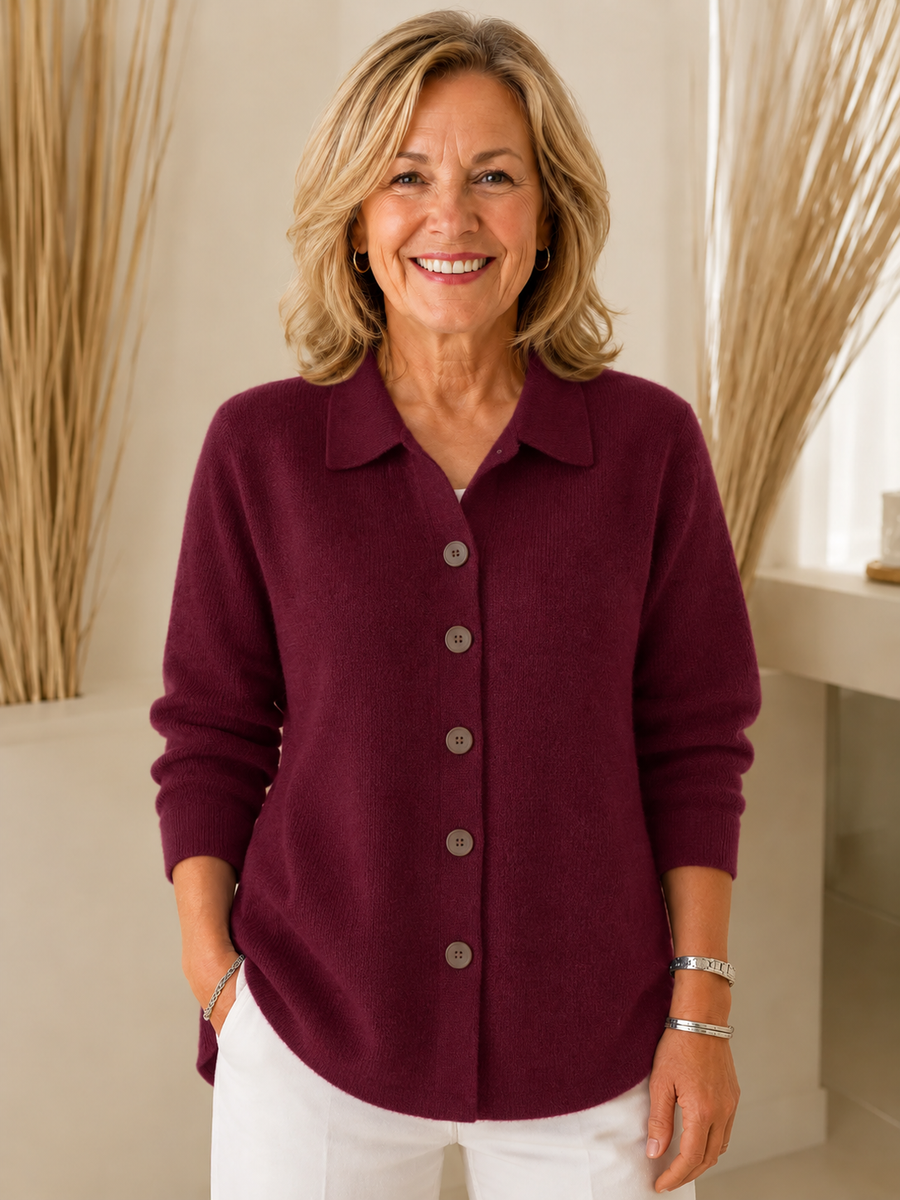 Angela | Collared Button Cardigan